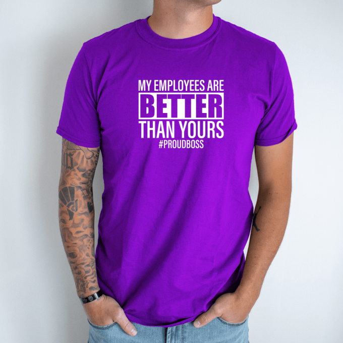 Unisex marškinėliai su spauda „Proud Boss“ - Image 4