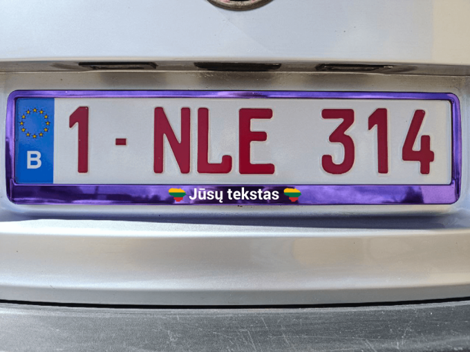 Violetinis numerių rėmelis „Lietuva su Jūsų tekstu“