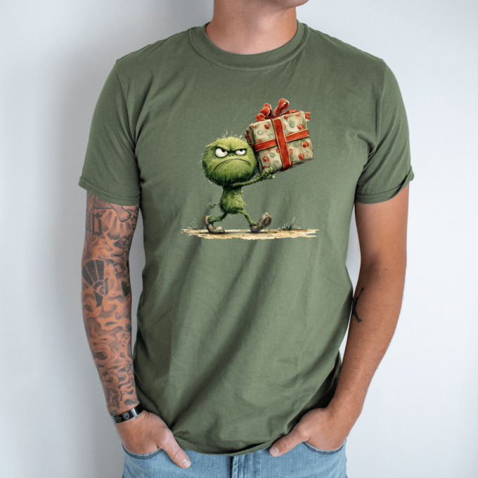 Unisex marškinėliai su spauda „Piktas dovanotojas“ - Image 3