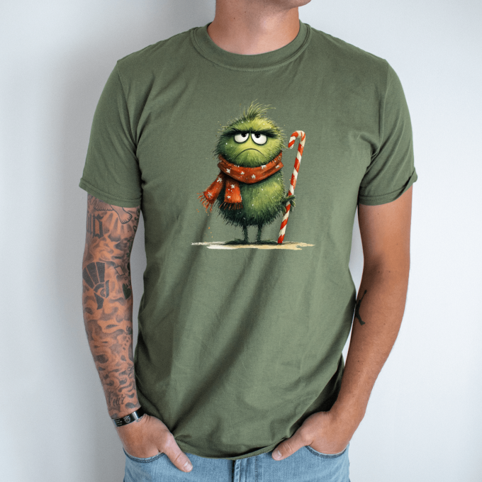 Unisex marškinėliai su spauda „Šventinis niurzga“ - Image 3