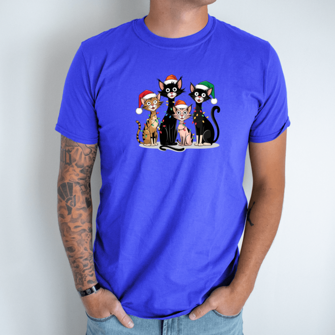 Unisex marškinėliai su spauda „Miau-miau šventės prasideda“ - Image 5