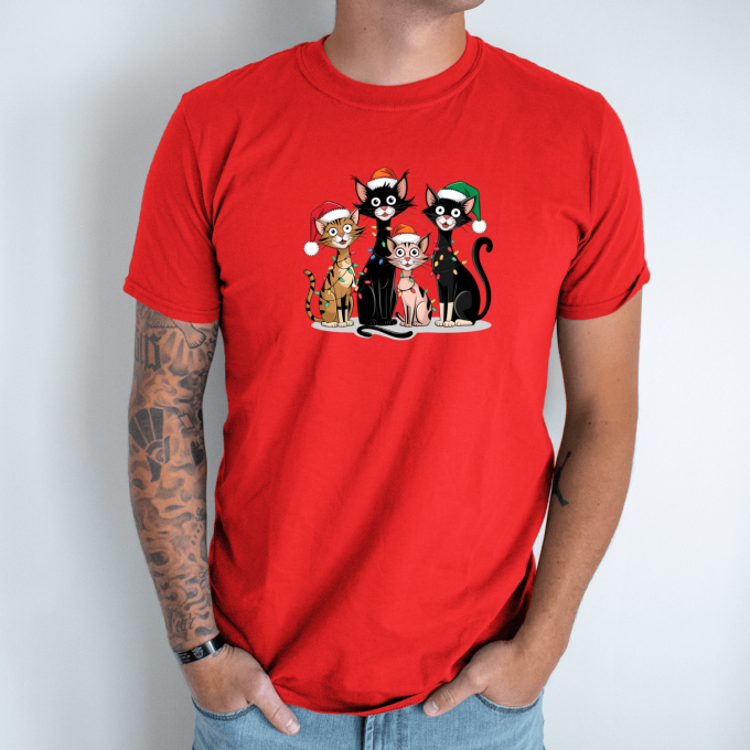 Unisex marškinėliai su spauda „Miau-miau šventės prasideda“ - Image 7