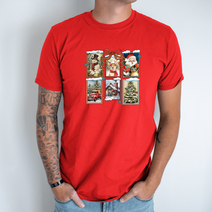 Unisex marškinėliai su spauda „Šventiniai pašto ženklai“ - Image 7
