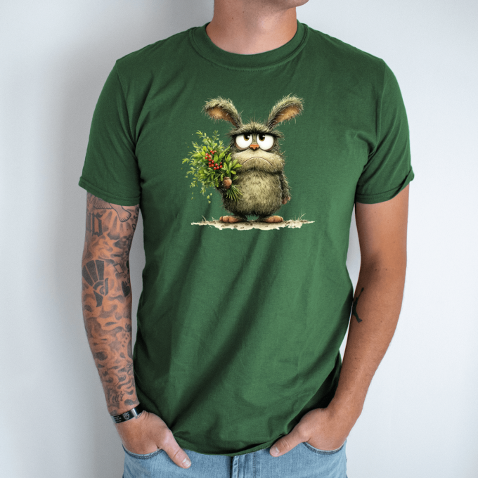 Unisex marškinėliai su spauda „Niurzga kiškis“ - Image 6