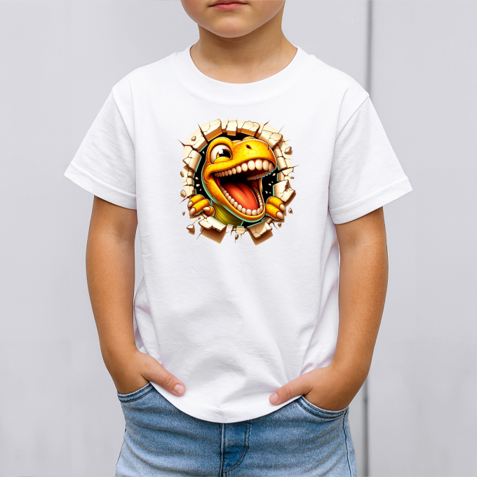 Vaikiški marškinėliai su spauda „Dino Juokdariukas“ - Image 2