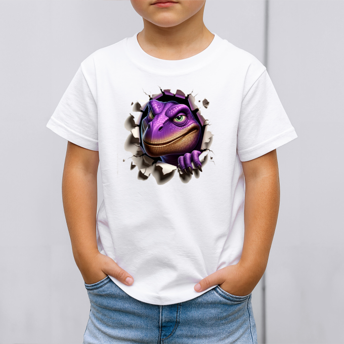 Vaikiški marškinėliai su spauda „Dino Smalsiukas“ - Image 3
