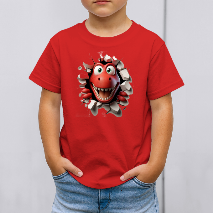 Vaikiški marškinėliai su spauda „Dino Drąsuolis“ - Image 3