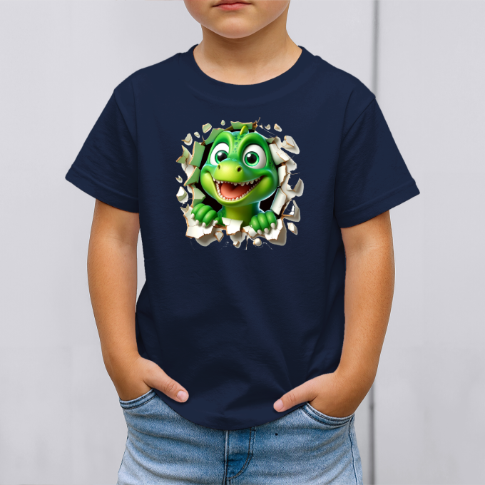 Vaikiški marškinėliai su spauda „Dino Linksmuolis“ - Image 2