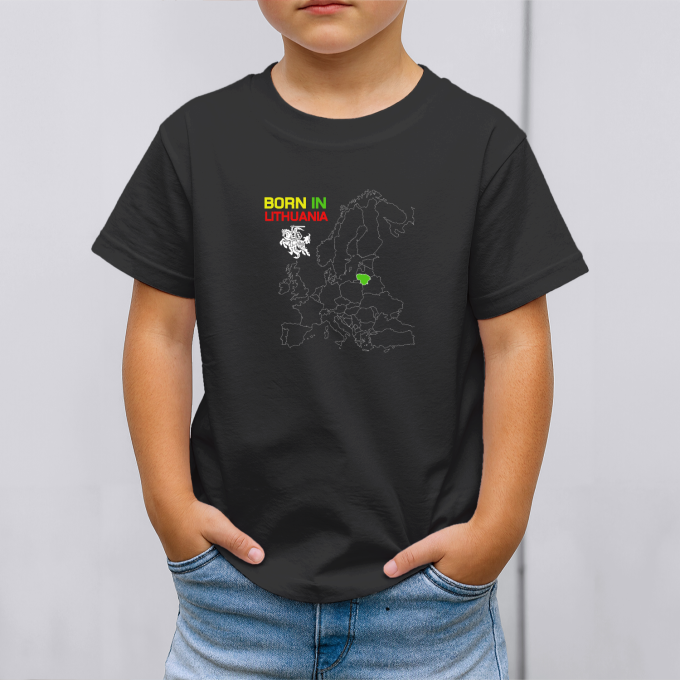Vaikiški marškinėliai su spauda „Born In Lithuania“ - Image 4