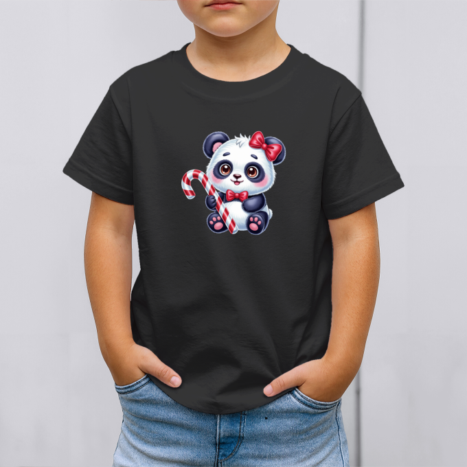 Vaikiški marškinėliai su spauda „Kalėdinė panda“ - Image 6