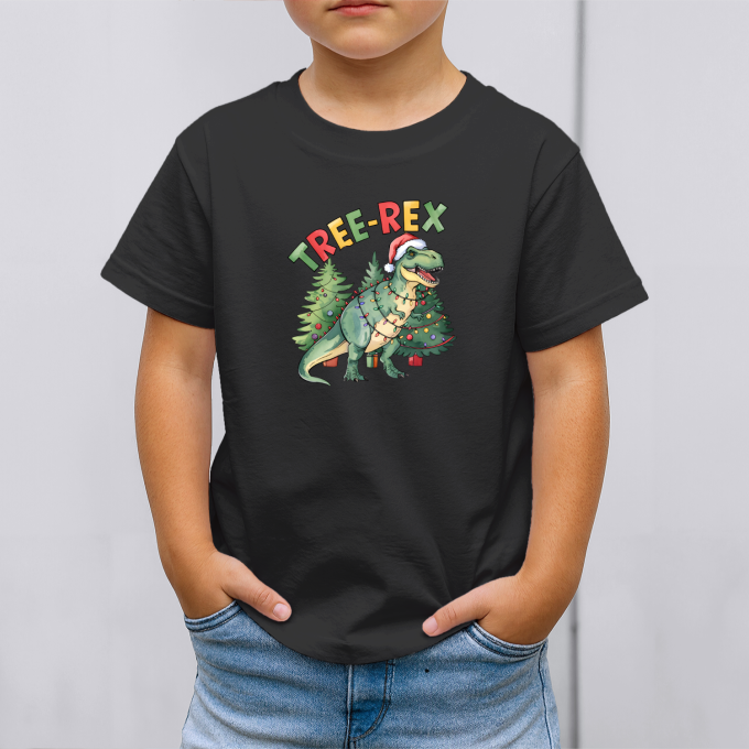 Vaikiški marškinėliai su spauda „Tree-Rex Dino“ - Image 4