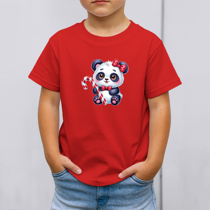 Vaikiški marškinėliai su spauda „Kalėdinė panda“ - Image 5