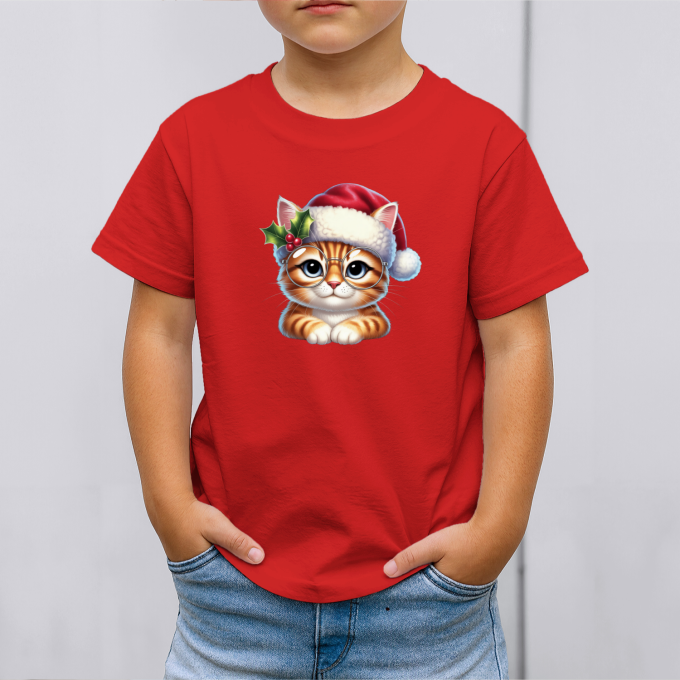 Vaikiški marškinėliai su spauda „Miau moksliukas per Kalėdas“ - Image 3