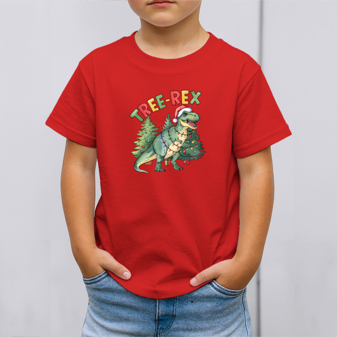 Vaikiški marškinėliai su spauda „Tree-Rex Dino“ - Image 3