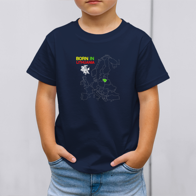 Vaikiški marškinėliai su spauda „Born In Lithuania“ - Image 2