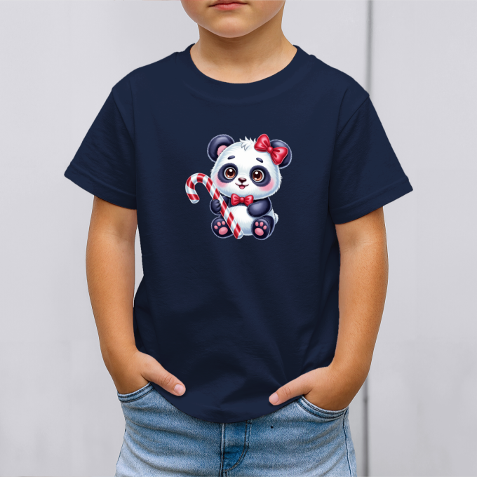 Vaikiški marškinėliai su spauda „Kalėdinė panda“ - Image 4