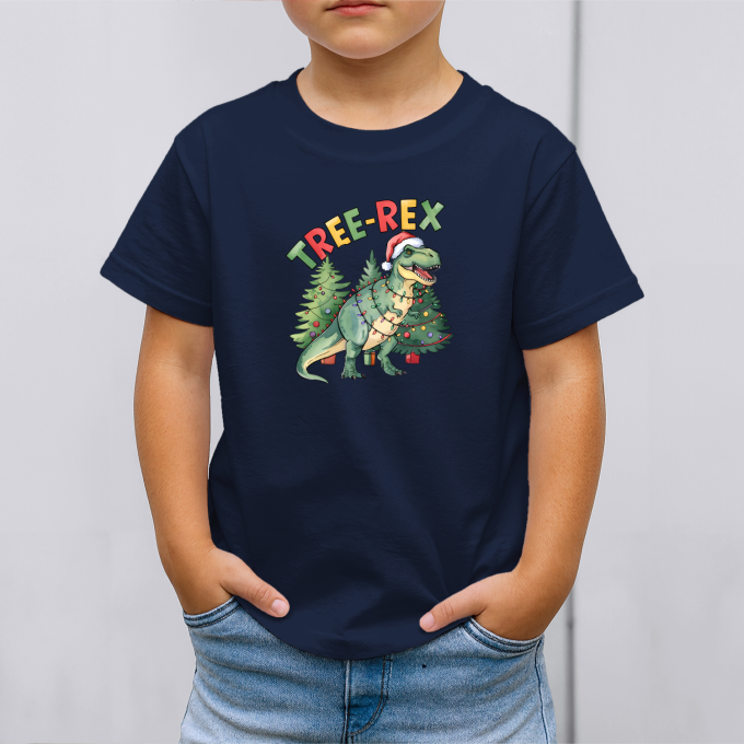 Vaikiški marškinėliai su spauda „Tree-Rex Dino“
